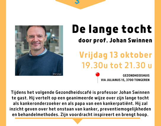 Gezondheidscafé - De lange toch door Prof. Johan Swinnen